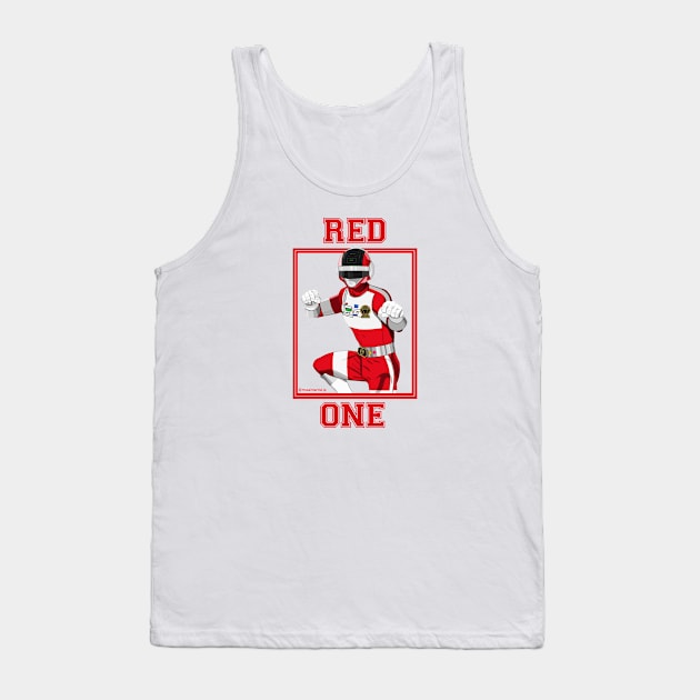 Red One Tank Top by Zapt Art